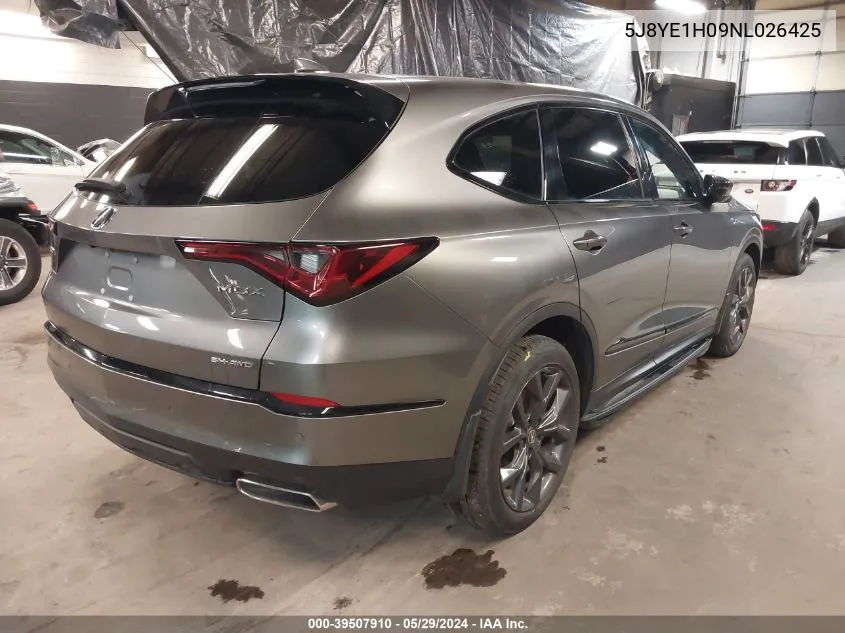 2022 Acura Mdx A-Spec Package VIN: 5J8YE1H09NL026425 Lot: 39507910