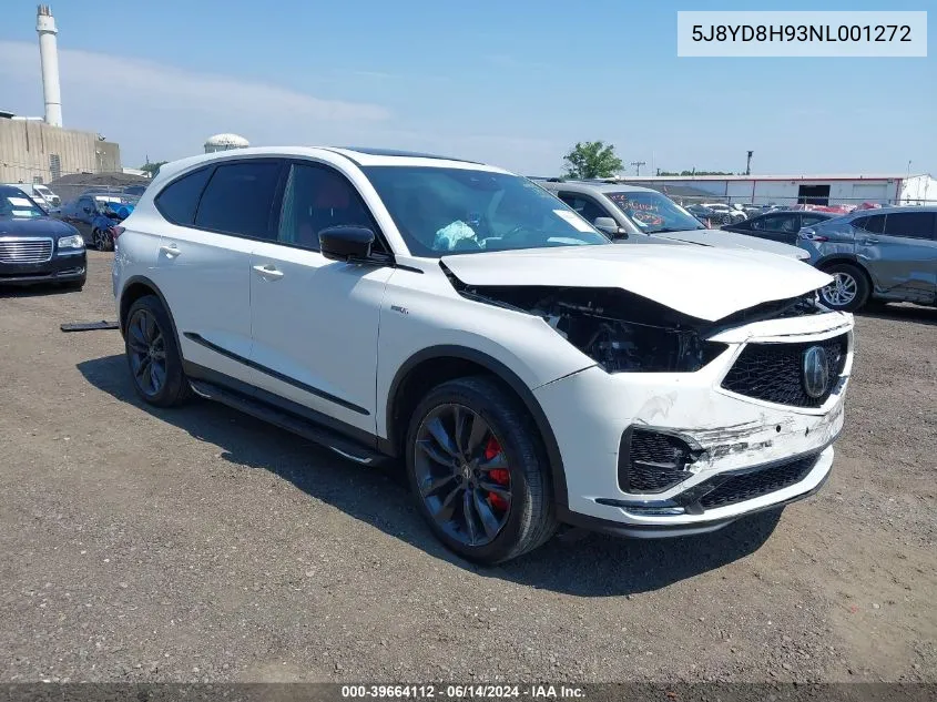 2022 Acura Mdx Type S VIN: 5J8YD8H93NL001272 Lot: 39664112