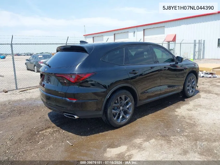 2022 Acura Mdx A-Spec Package VIN: 5J8YE1H07NL044390 Lot: 39876151