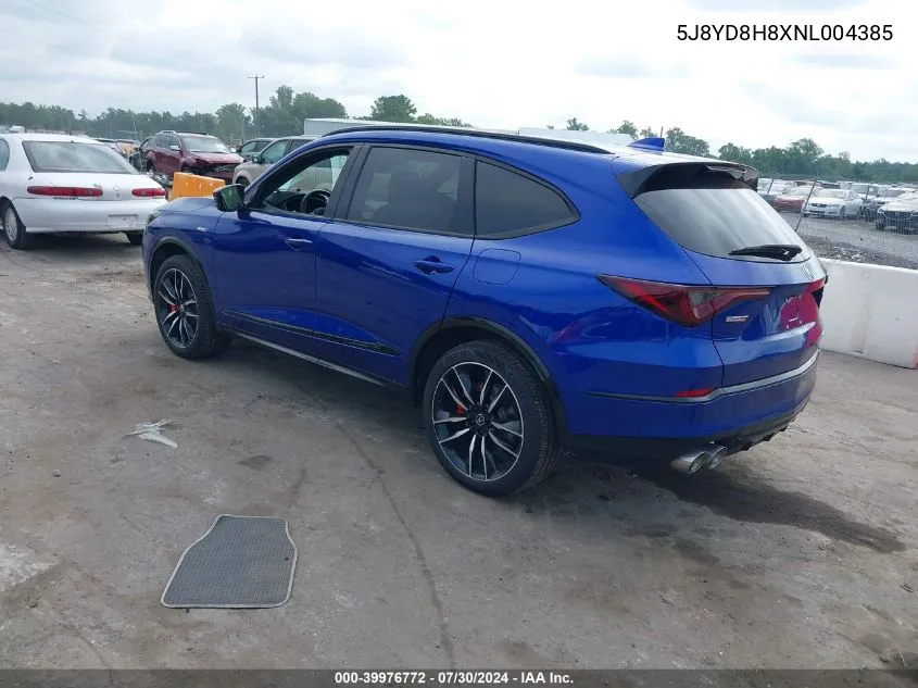 2022 Acura Mdx Type S W/Advance Package VIN: 5J8YD8H8XNL004385 Lot: 39976772