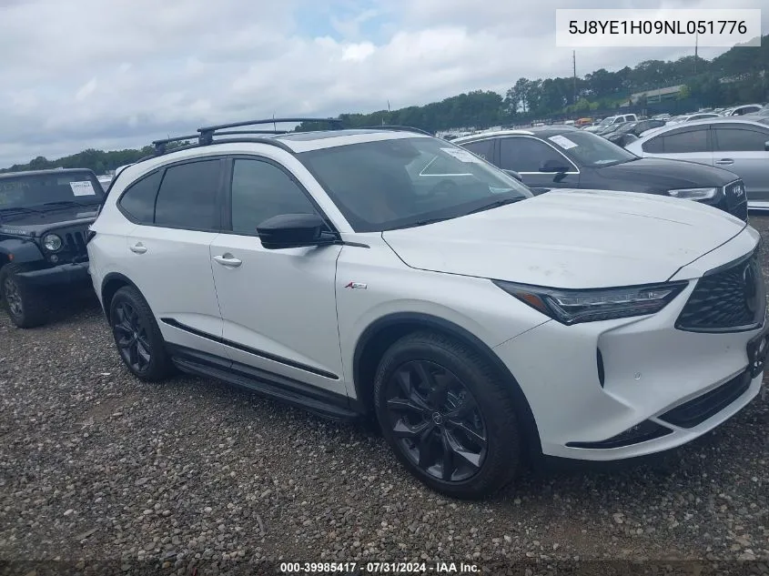 2022 Acura Mdx A-Spec Package VIN: 5J8YE1H09NL051776 Lot: 39985417