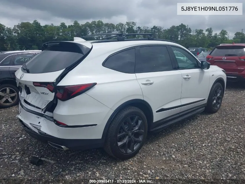 2022 Acura Mdx A-Spec Package VIN: 5J8YE1H09NL051776 Lot: 39985417