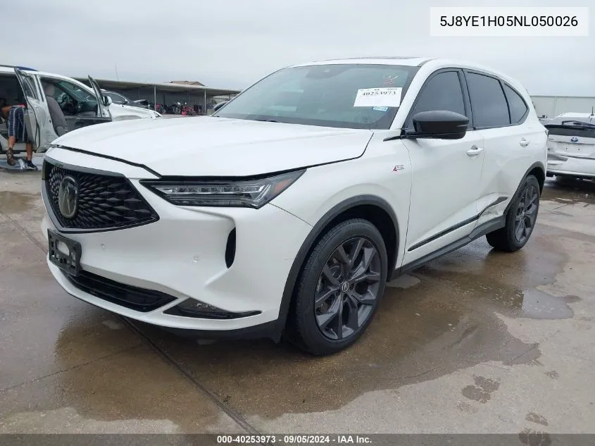 2022 Acura Mdx A-Spec VIN: 5J8YE1H05NL050026 Lot: 40253973