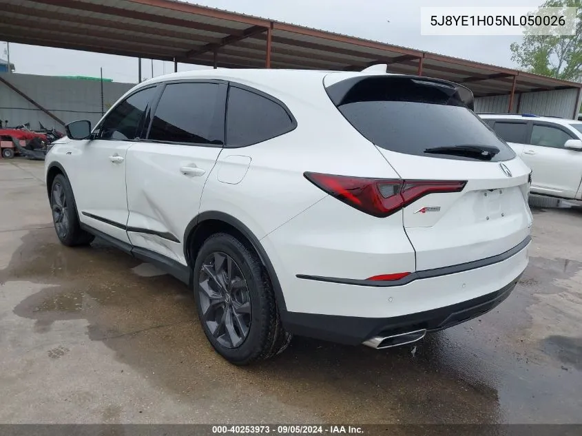 2022 Acura Mdx A-Spec VIN: 5J8YE1H05NL050026 Lot: 40253973