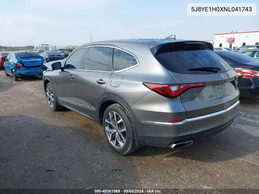 2022 Acura Mdx A-Spec VIN: 5J8YE1H0XNL041743 Lot: 70682304