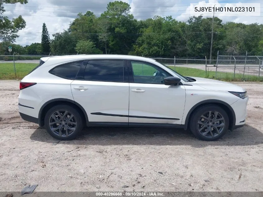 2022 Acura Mdx A-Spec VIN: 5J8YE1H01NL023101 Lot: 40296668