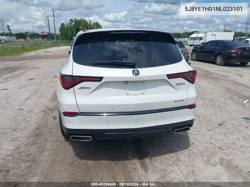 2022 Acura Mdx A-Spec VIN: 5J8YE1H01NL023101 Lot: 40296668