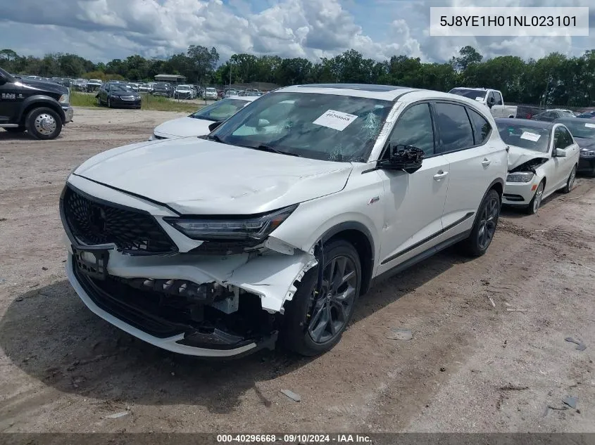 2022 Acura Mdx A-Spec VIN: 5J8YE1H01NL023101 Lot: 40296668