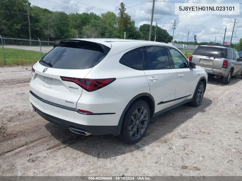 2022 Acura Mdx A-Spec VIN: 5J8YE1H01NL023101 Lot: 40296668