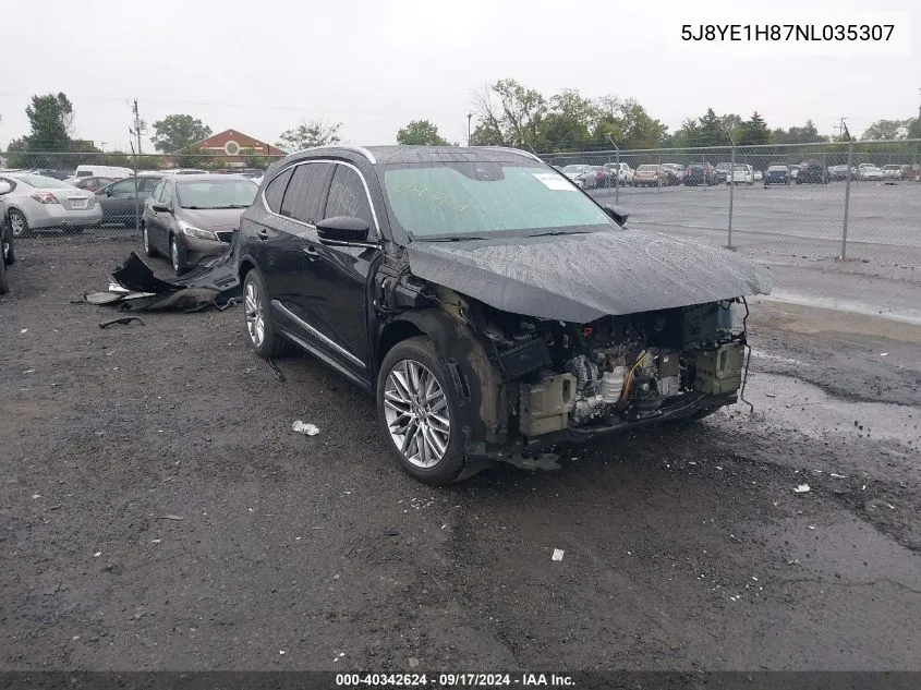 2022 Acura Mdx Advance Package VIN: 5J8YE1H87NL035307 Lot: 40342624