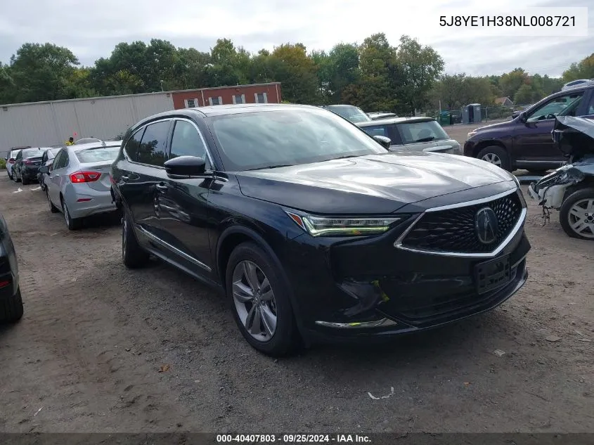 5J8YE1H38NL008721 2022 Acura Mdx Standard