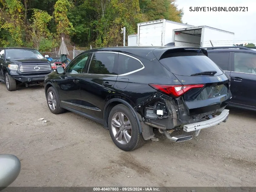 5J8YE1H38NL008721 2022 Acura Mdx Standard