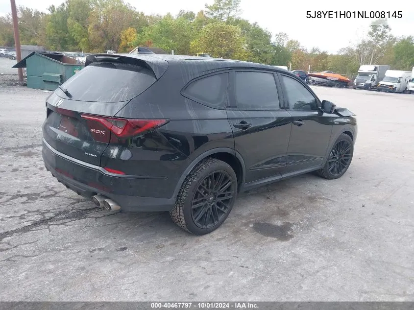 2022 Acura Mdx A-Spec Package VIN: 5J8YE1H01NL008145 Lot: 40467797