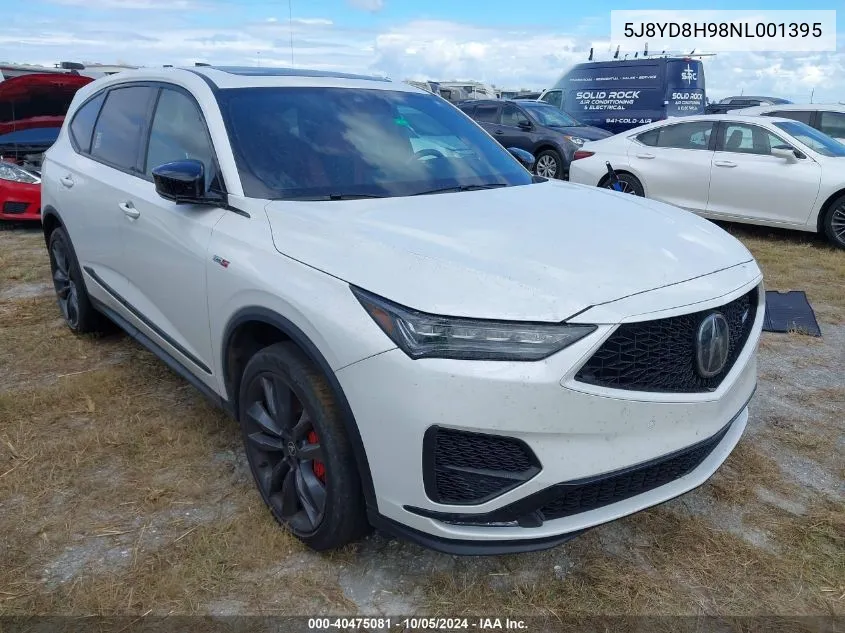 2022 Acura Mdx Type S VIN: 5J8YD8H98NL001395 Lot: 40475081