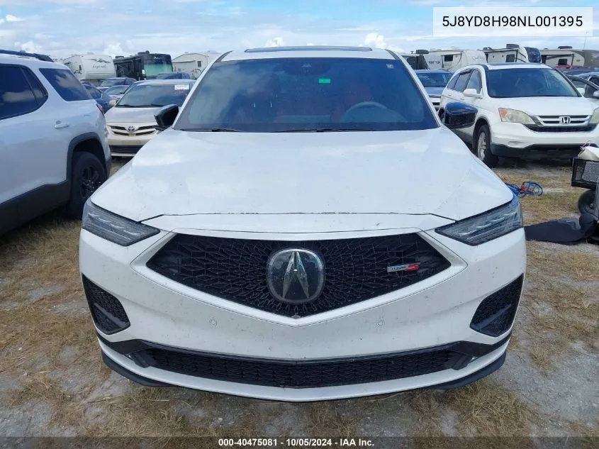 2022 Acura Mdx Type S VIN: 5J8YD8H98NL001395 Lot: 40475081