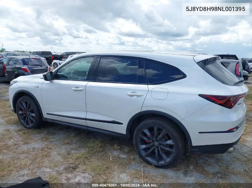 2022 Acura Mdx Type S VIN: 5J8YD8H98NL001395 Lot: 40475081