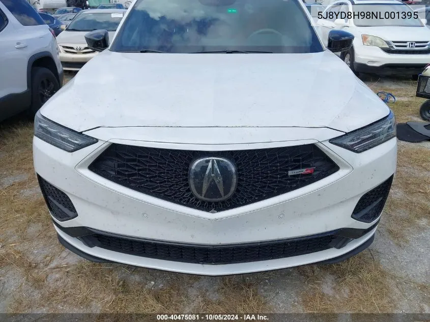 2022 Acura Mdx Type S VIN: 5J8YD8H98NL001395 Lot: 40475081