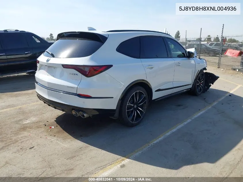 2022 Acura Mdx Type S W/Advance Package VIN: 5J8YD8H8XNL004936 Lot: 40532041