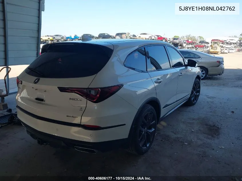 2022 Acura Mdx A-Spec Package VIN: 5J8YE1H08NL042762 Lot: 40606177