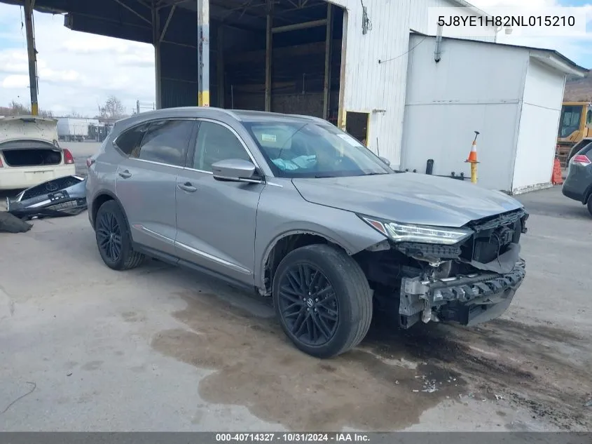 2022 Acura Mdx Advance Package VIN: 5J8YE1H82NL015210 Lot: 40714327