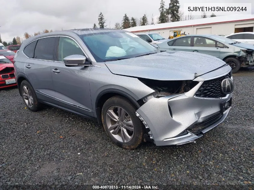 2022 Acura Mdx Standard VIN: 5J8YE1H35NL009244 Lot: 40873513