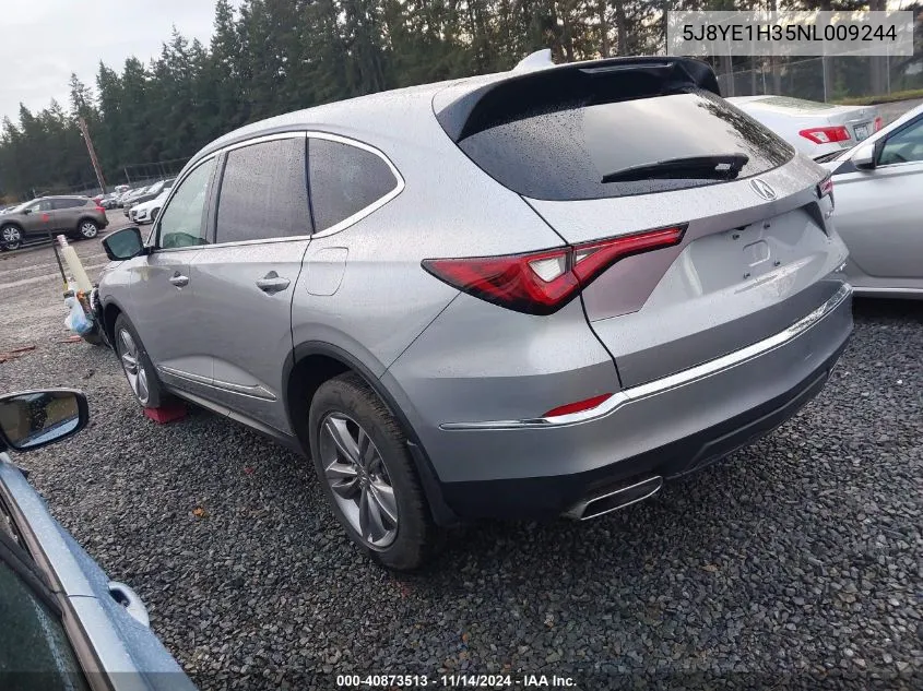 2022 Acura Mdx Standard VIN: 5J8YE1H35NL009244 Lot: 40873513