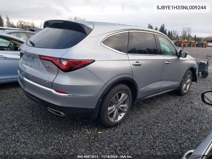 2022 Acura Mdx Standard VIN: 5J8YE1H35NL009244 Lot: 40873513