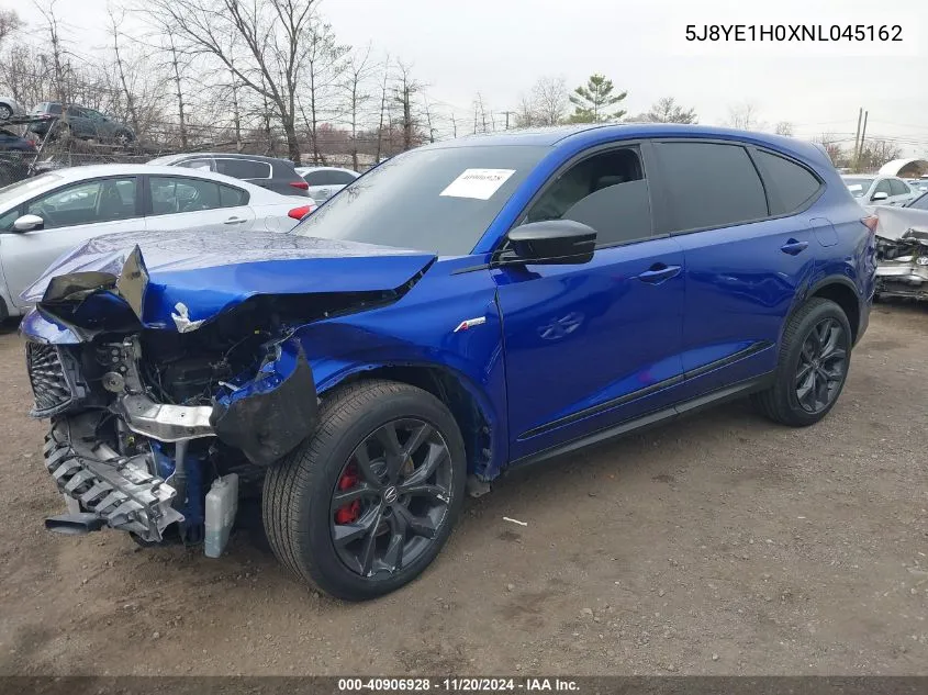 2022 Acura Mdx A-Spec Package VIN: 5J8YE1H0XNL045162 Lot: 40906928