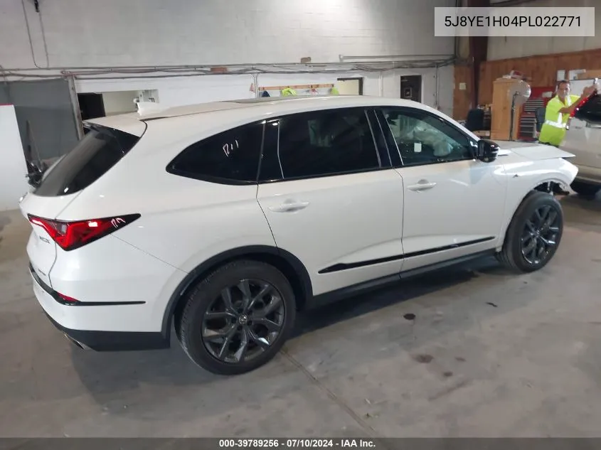 2023 Acura Mdx A-Spec VIN: 5J8YE1H04PL022771 Lot: 39789256