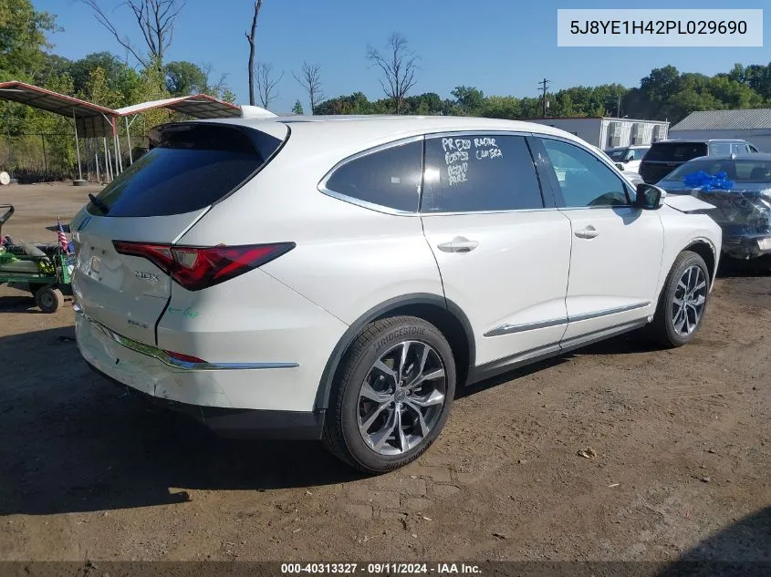 2023 Acura Mdx Technology VIN: 5J8YE1H42PL029690 Lot: 40313327