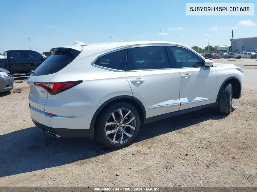 2023 Acura Mdx Technology Package VIN: 5J8YD9H45PL001688 Lot: 40488704