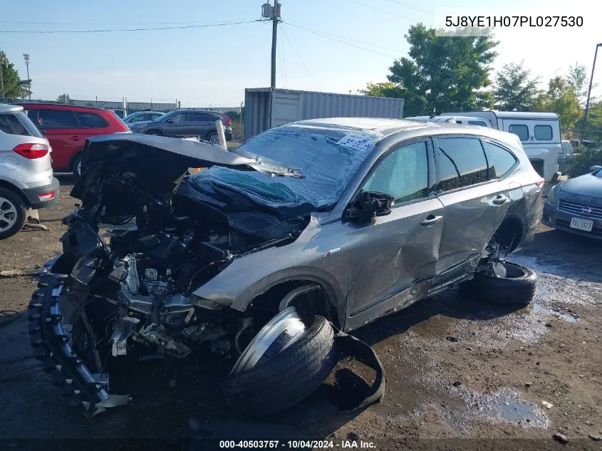 2023 Acura Mdx A-Spec VIN: 5J8YE1H07PL027530 Lot: 40503757