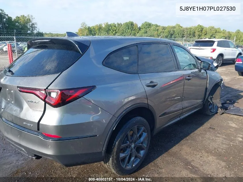 2023 Acura Mdx A-Spec VIN: 5J8YE1H07PL027530 Lot: 40503757