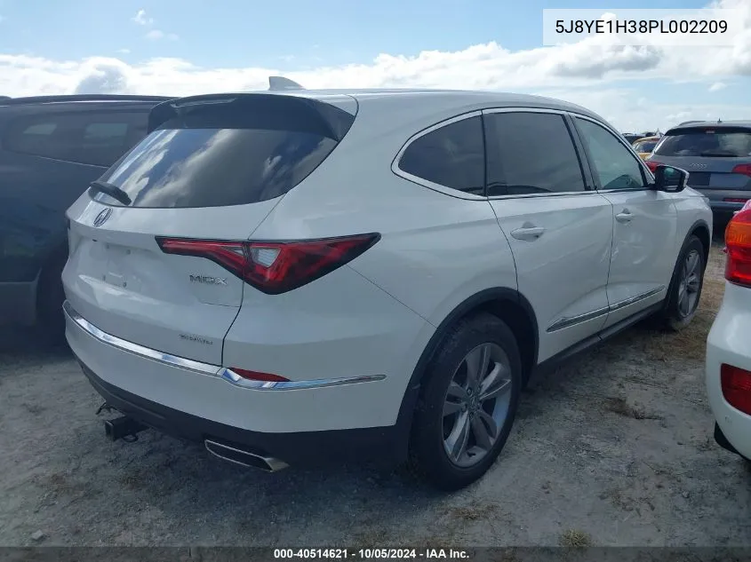 2023 Acura Mdx VIN: 5J8YE1H38PL002209 Lot: 40514621