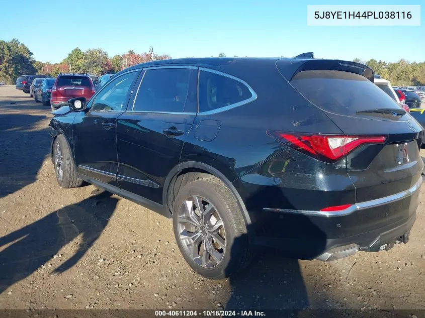 2023 Acura Mdx Technology Package VIN: 5J8YE1H44PL038116 Lot: 40611204