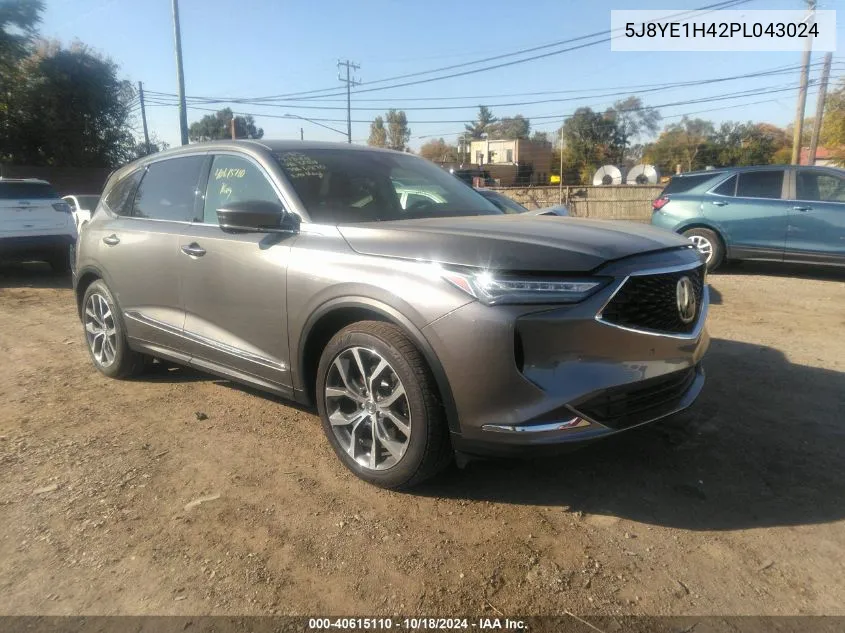 2023 Acura Mdx Technology Package VIN: 5J8YE1H42PL043024 Lot: 40615110