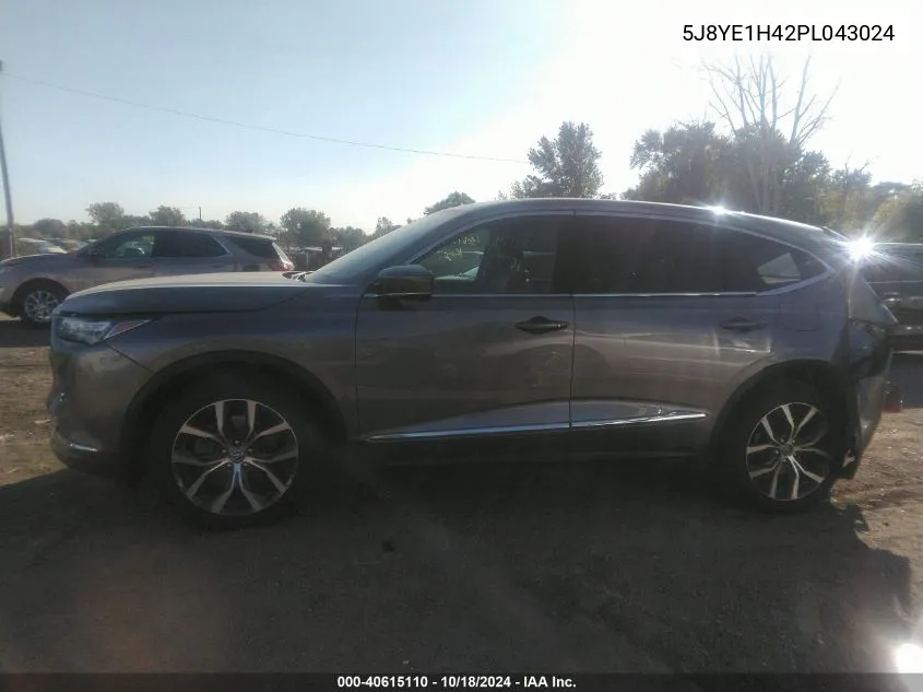 2023 Acura Mdx Technology Package VIN: 5J8YE1H42PL043024 Lot: 40615110