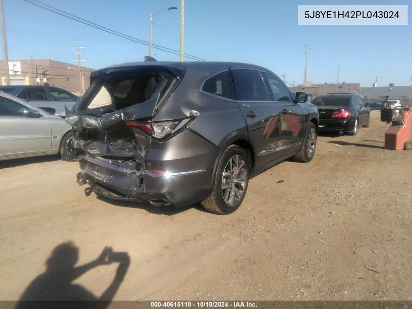 2023 Acura Mdx Technology Package VIN: 5J8YE1H42PL043024 Lot: 40615110