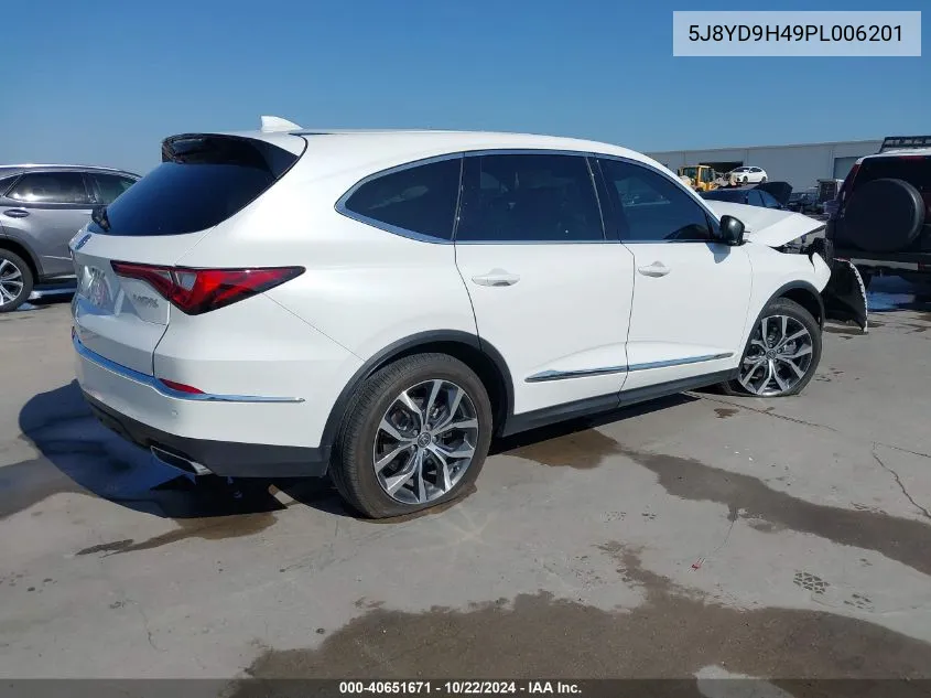 2023 Acura Mdx Technology Package VIN: 5J8YD9H49PL006201 Lot: 40651671