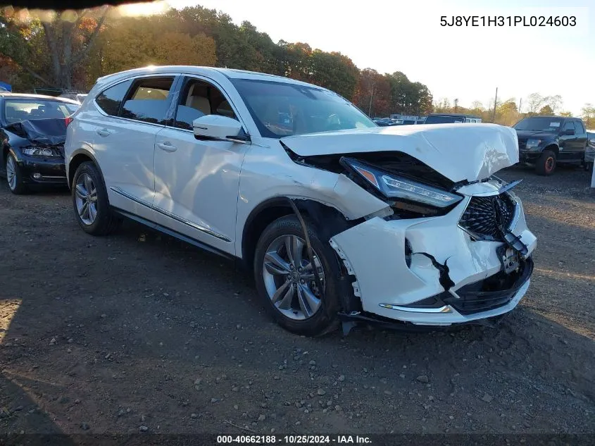 2023 Acura Mdx Standard VIN: 5J8YE1H31PL024603 Lot: 40662188