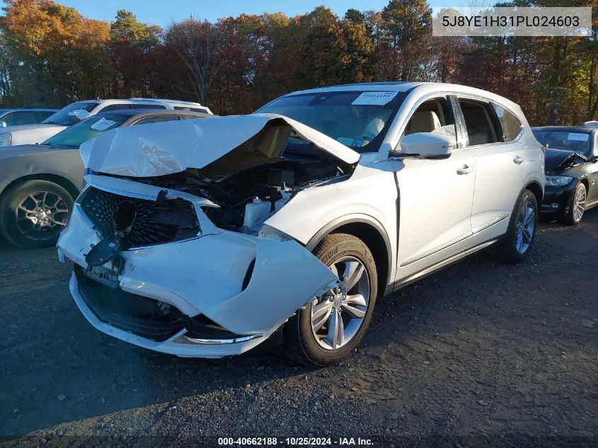 2023 Acura Mdx Standard VIN: 5J8YE1H31PL024603 Lot: 40662188