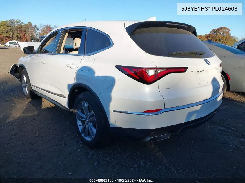 2023 Acura Mdx Standard VIN: 5J8YE1H31PL024603 Lot: 40662188