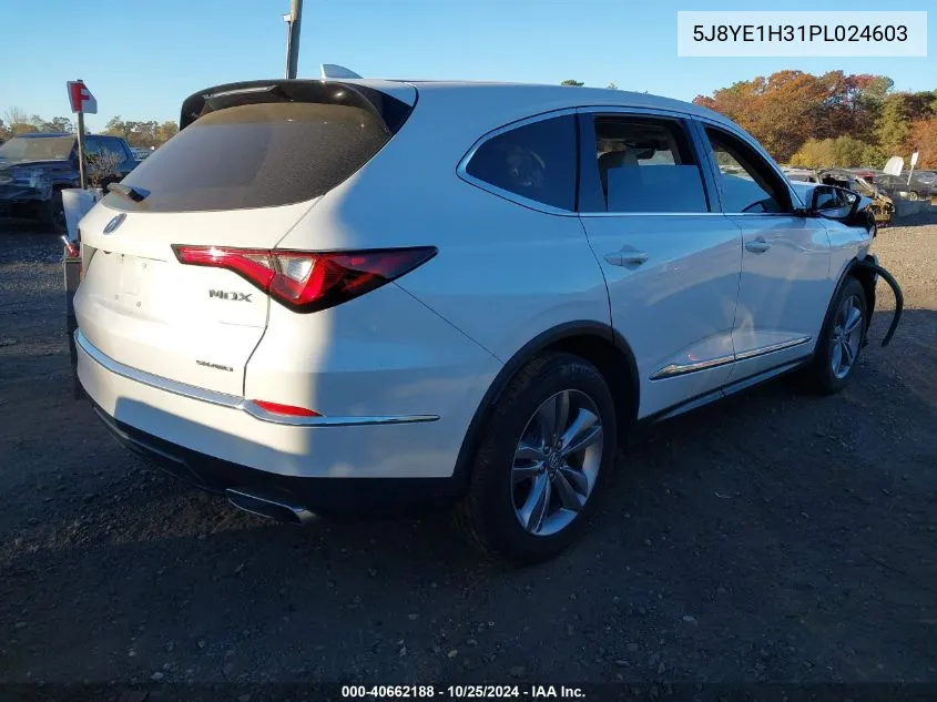 2023 Acura Mdx Standard VIN: 5J8YE1H31PL024603 Lot: 40662188