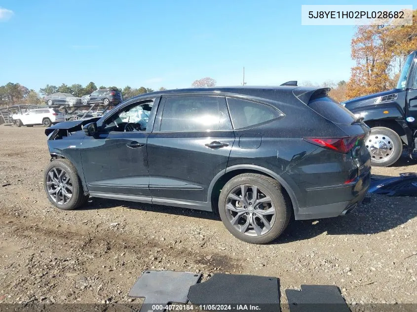 2023 Acura Mdx A-Spec VIN: 5J8YE1H02PL028682 Lot: 40720184