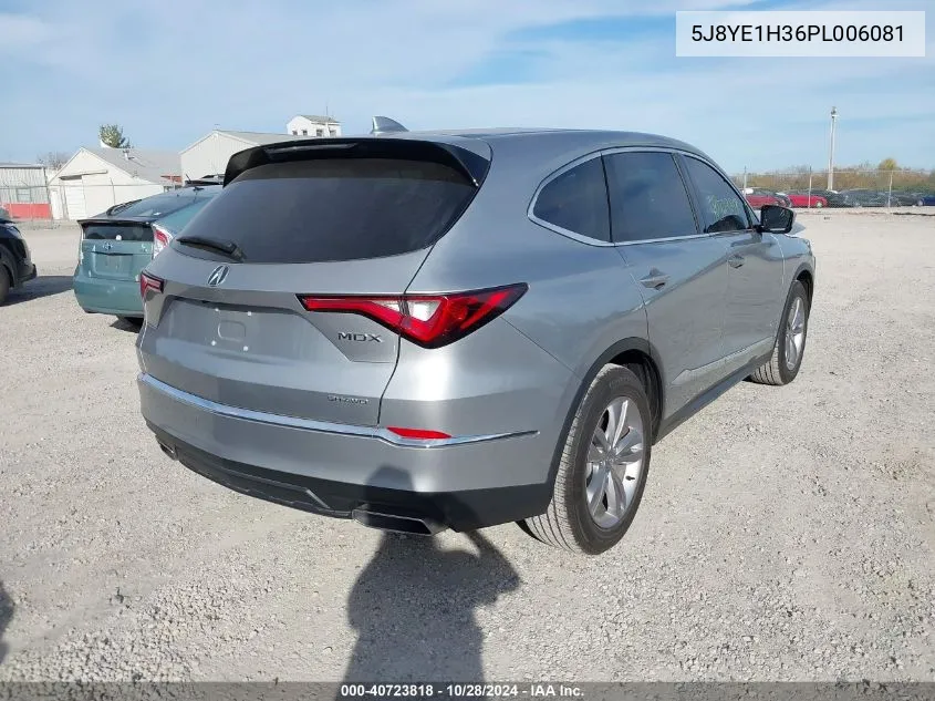 2023 Acura Mdx Standard VIN: 5J8YE1H36PL006081 Lot: 40723818