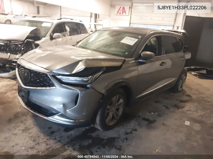 2023 Acura Mdx Standard VIN: 5J8YE1H33PL022206 Lot: 40794843