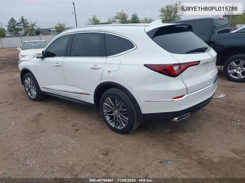 2023 Acura Mdx Advance Package VIN: 5J8YE1H80PL015788 Lot: 40795467