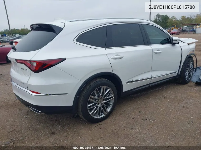 2023 Acura Mdx Advance Package VIN: 5J8YE1H80PL015788 Lot: 40795467