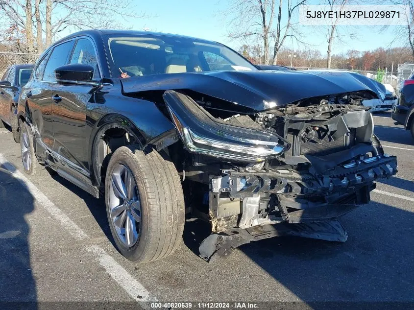 2023 Acura Mdx Standard VIN: 5J8YE1H37PL029871 Lot: 40820639