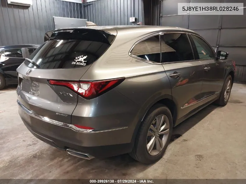 2024 Acura Mdx Standard VIN: 5J8YE1H38RL028246 Lot: 39926138